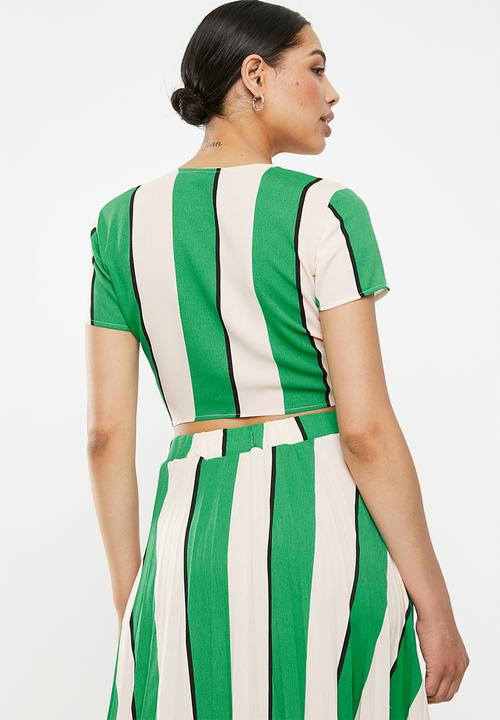 STYLE REPUBLIC - Tie front crop top - multi 