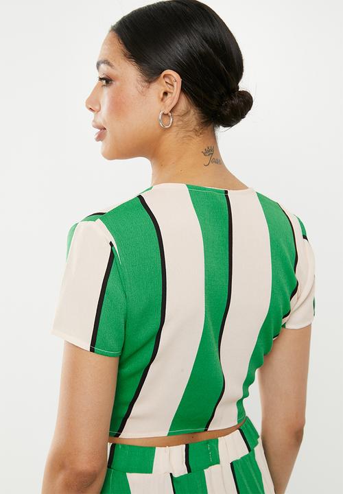 STYLE REPUBLIC - Tie front crop top - multi 