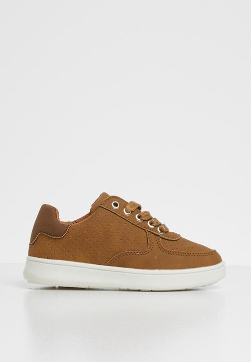 Pop Candy - Boys lace up sneaker - tan