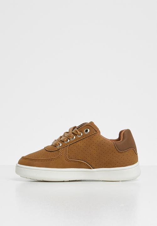 Pop Candy - Boys lace up sneaker - tan