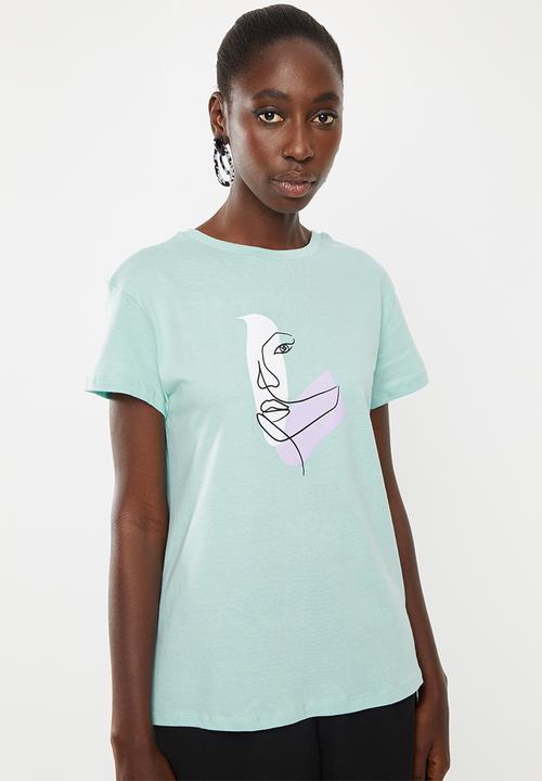 Superbalist - Printed tee - misty jade