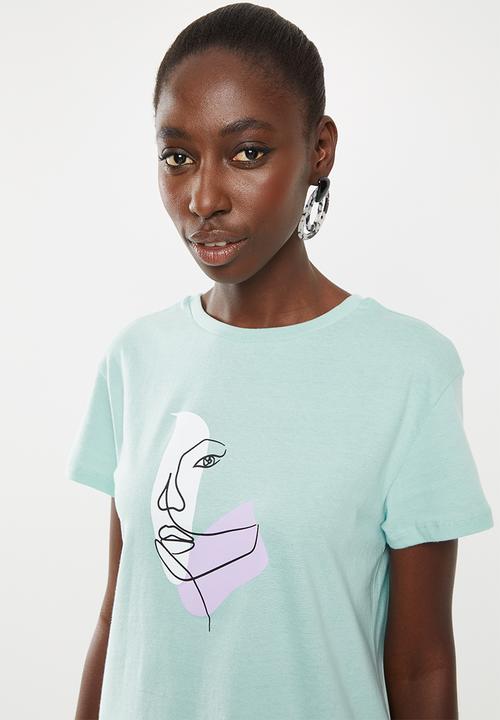 Superbalist - Printed tee - misty jade