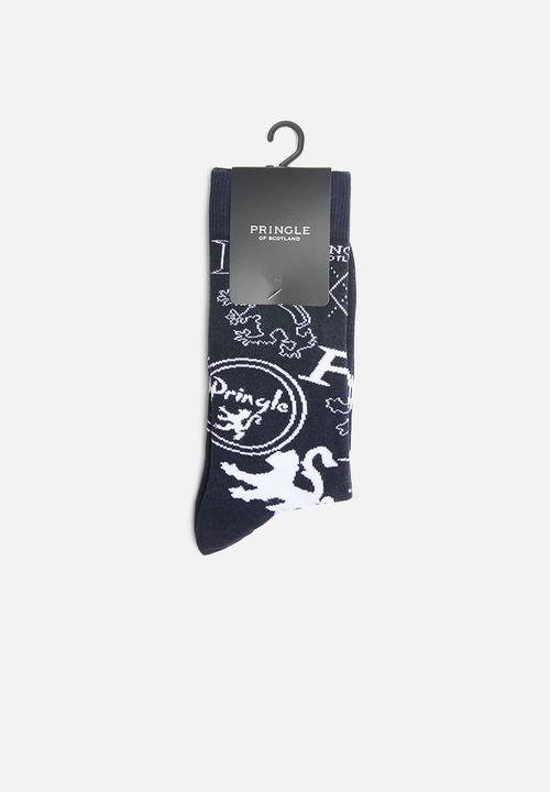 Pringle of Scotland - Irvin socks - navy & white