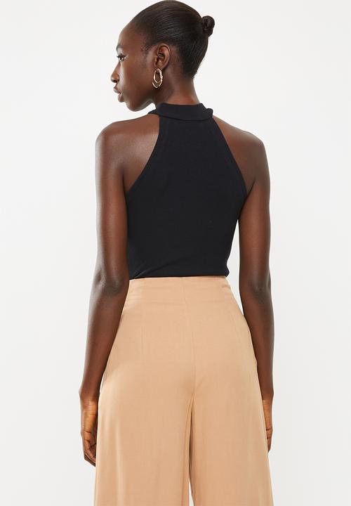 Superbalist - Rib funnel neck vest - black