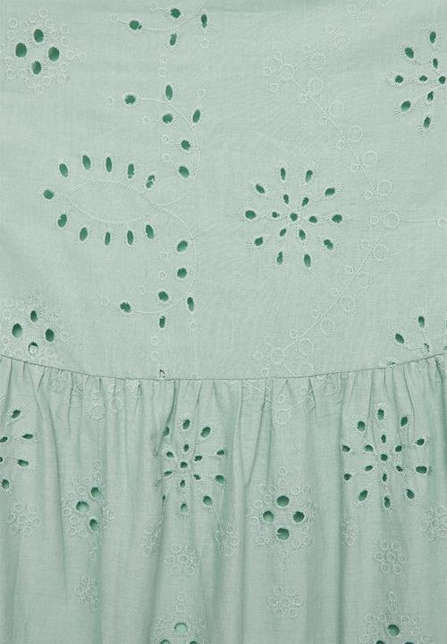 Superbalist - Tiered anglaise dress - green