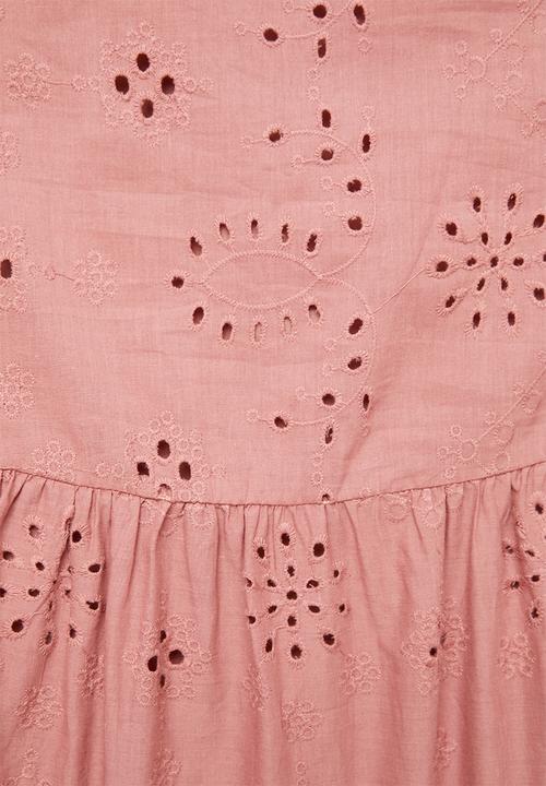 Superbalist - Tiered anglaise dress - pink