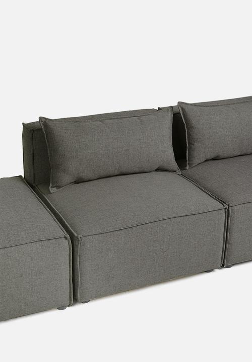 Sixth Floor - Modular ottoman - dark grey