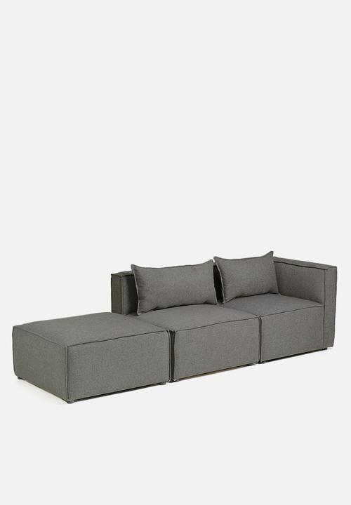 Sixth Floor - Modular ottoman - dark grey