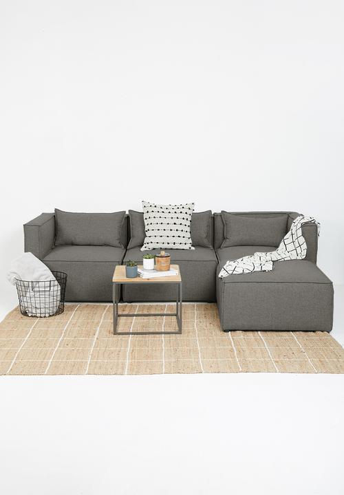 Sixth Floor - Modular ottoman - dark grey