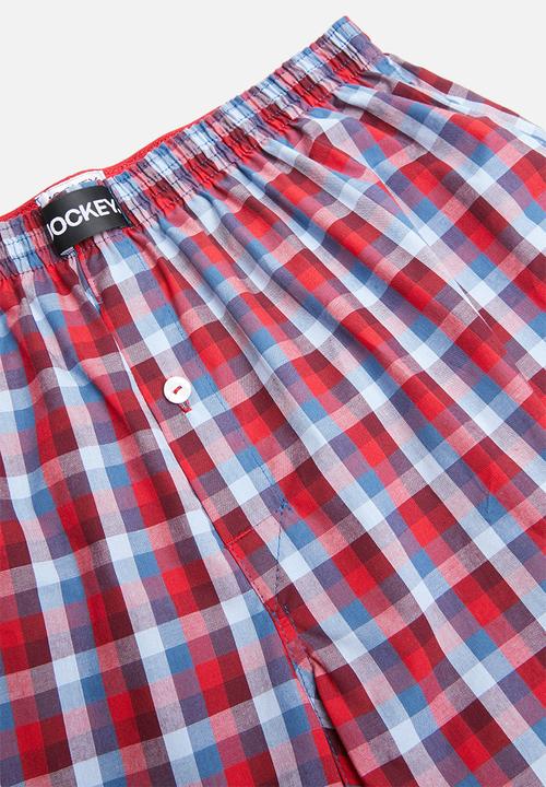 Jockey - 2 Pack woven boxer - red & blue