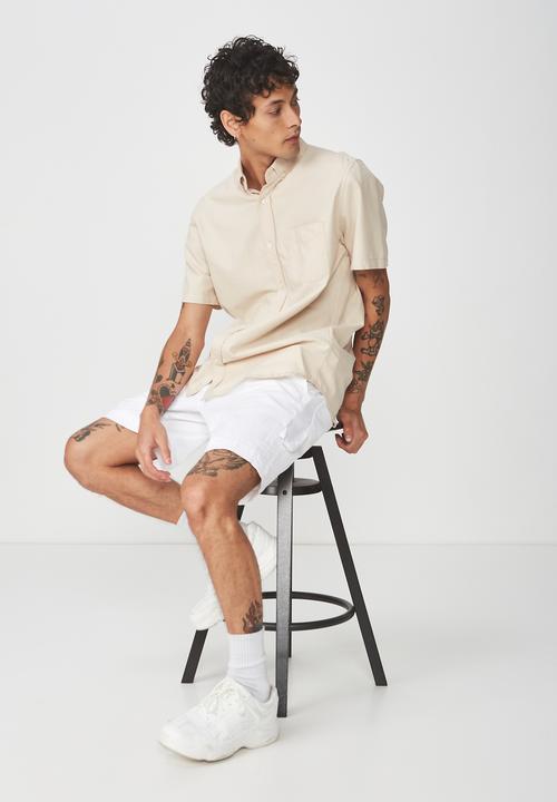 Cotton On - Vintage prep short sleeve shirt - beige 