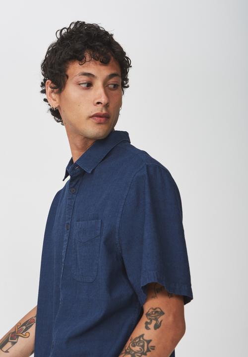 Cotton On - Vintage prep short sleeve shirt - navy
