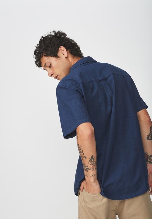 Cotton On - Vintage prep short sleeve shirt - navy