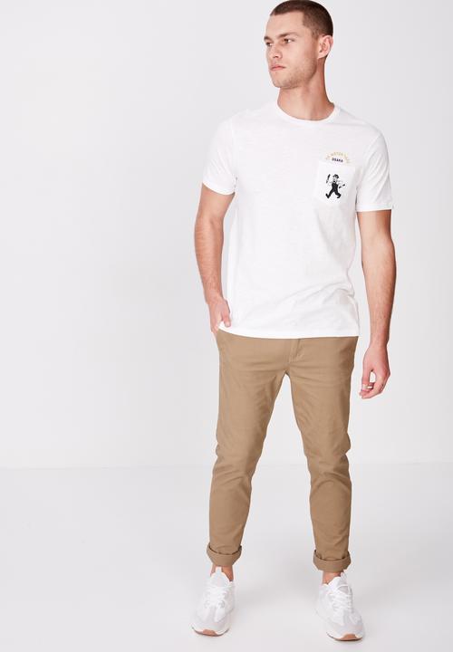 Cotton On - Ok motor yard Tbar moto T-shirt - white