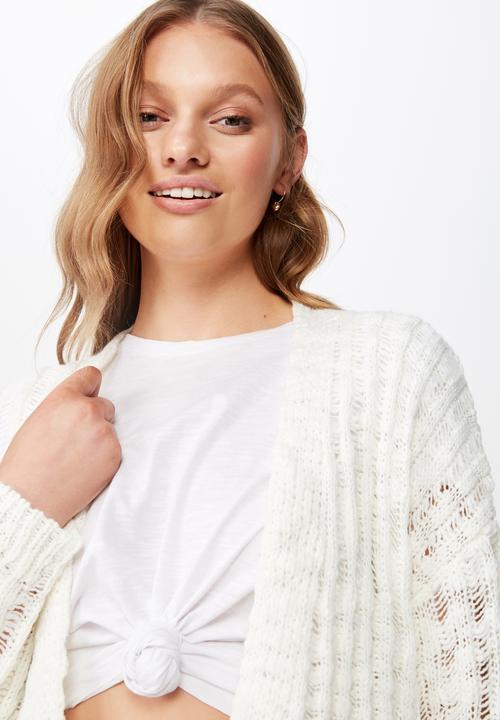 Cotton On - Open ladder knit cardi  - white