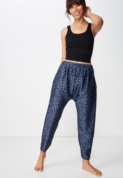Cotton On - Satin drop crotch pant - navy & black