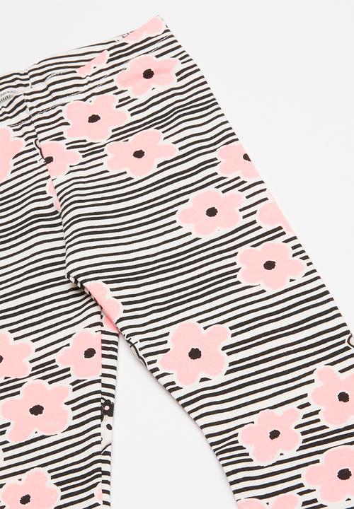 Hello Kitty - Elastane jersey top and legging set - grey & pink