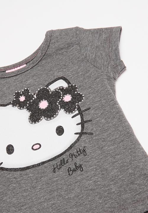 Hello Kitty - Elastane jersey top and legging set - grey & pink