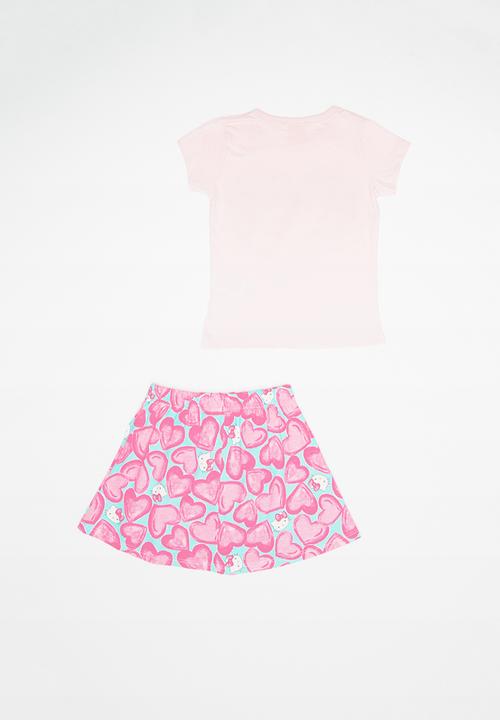 Hello Kitty - Single jersey top and single jersey skirt-shorts - multi 