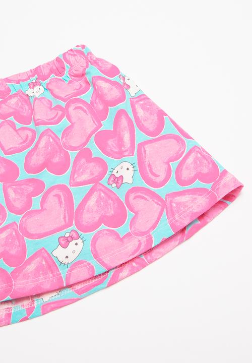 Hello Kitty - Single jersey top and single jersey skirt-shorts - multi 