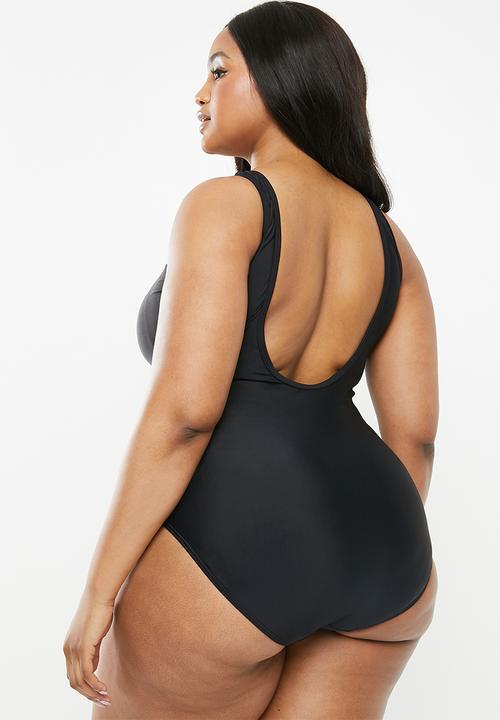 Quayside - Mesh neck suit - black