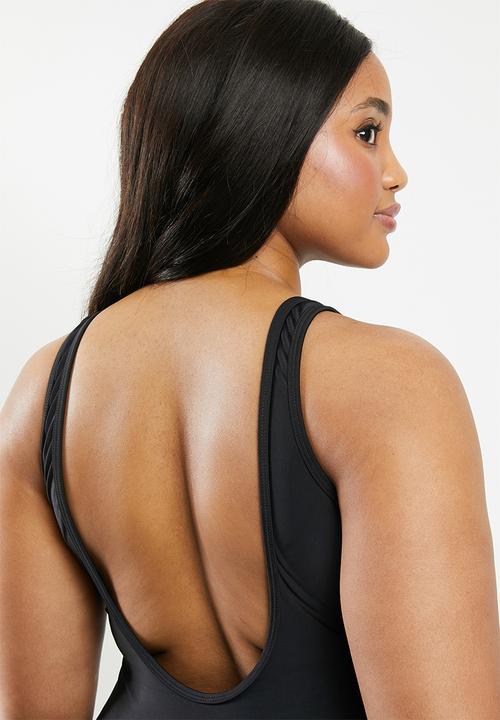 Quayside - Mesh neck suit - black