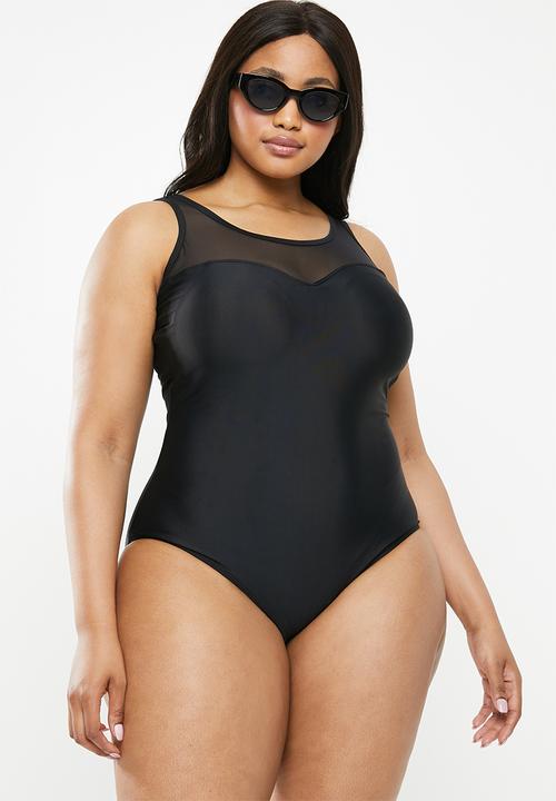 Quayside - Mesh neck suit - black