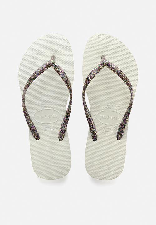 Havaianas - Slim logo metallic - white & silver