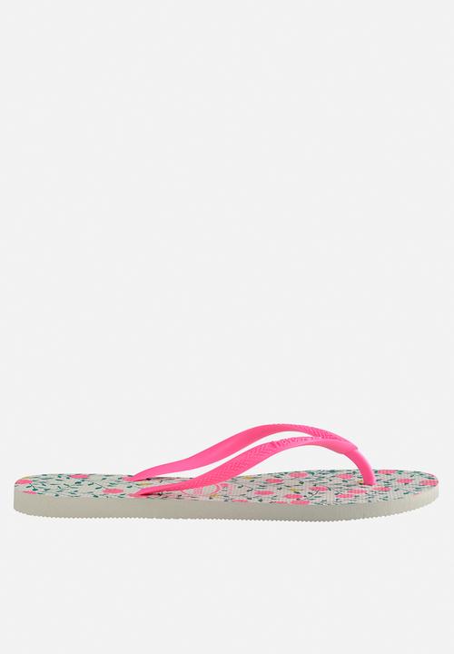 Havaianas - Slim romance - white & pink 