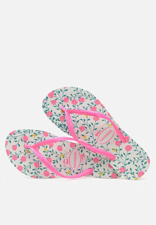 Havaianas - Slim romance - white & pink 