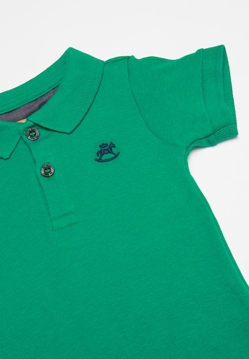 UP Baby - Soft jersey polo bodysuit - green