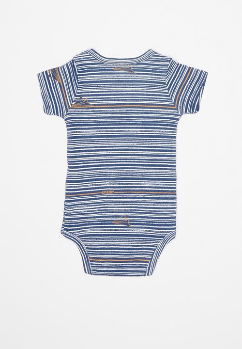 UP Baby - Soft jersey bodysuit - blue & white