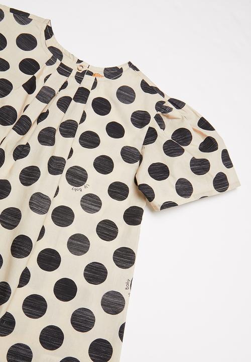 UP Baby - Elastane woven dress - beige & black