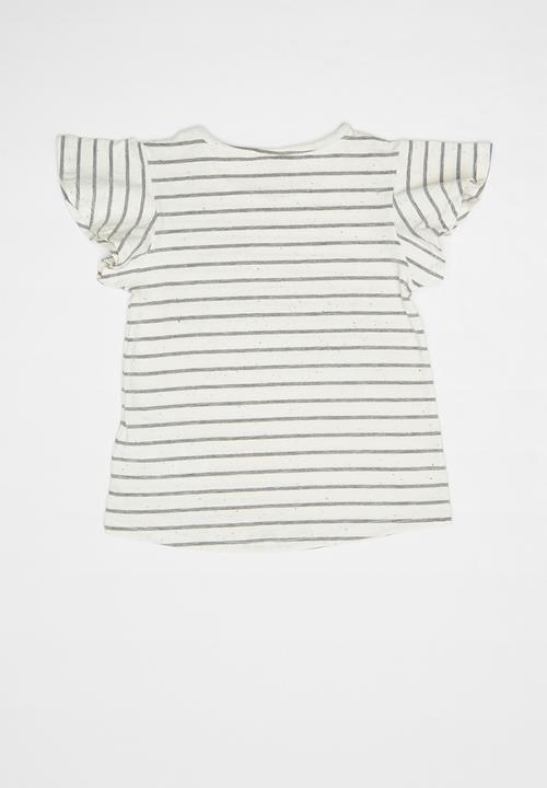 Quimby - Yarn dyed elastane jersey top - grey