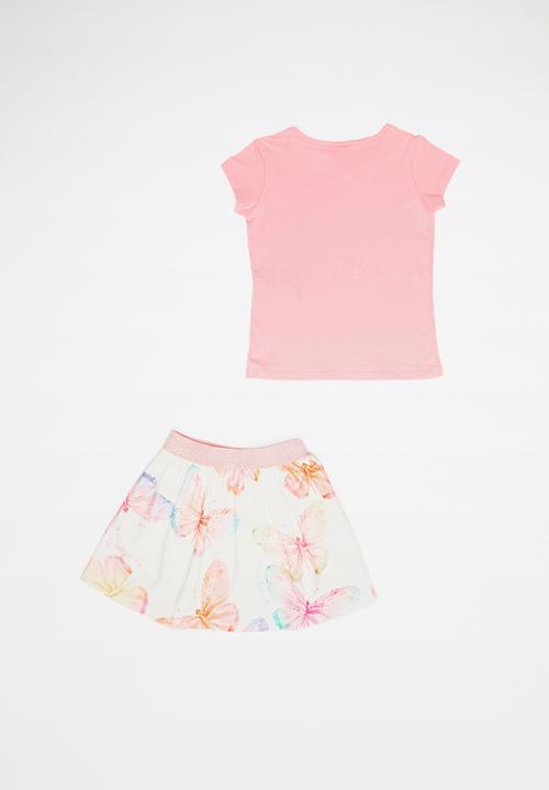 Quimby - Set - elastane jersey top and jacquard jersey skirt - pink