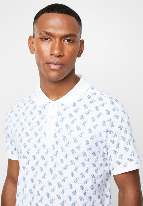 Brave Soul - Radial short sleeve polo - white