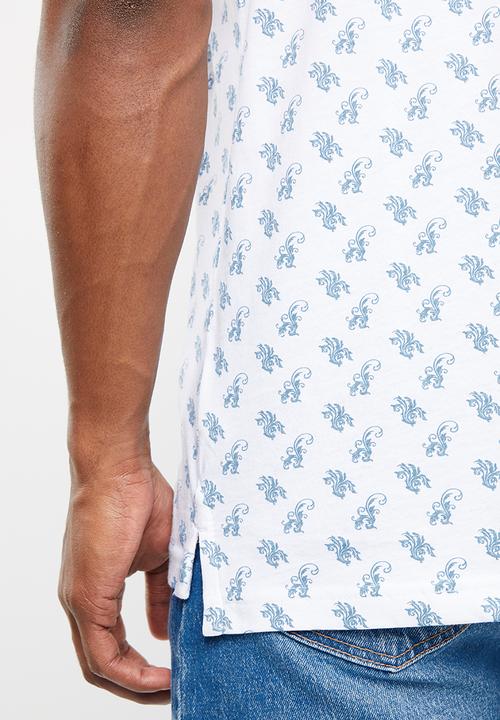Brave Soul - Radial short sleeve polo - white