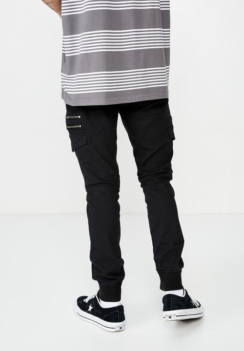 Factorie - Zipt utility pant - black