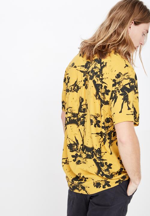 Factorie - Resort shirt - yellow & black 