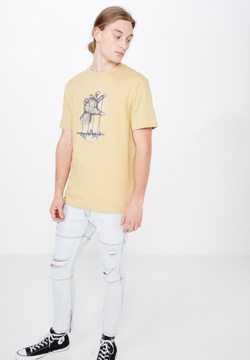Factorie - Regular fit graphic tee - yellow 