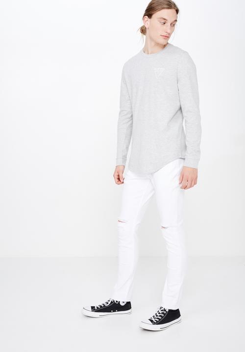 Factorie - Curved graphic tee - grey