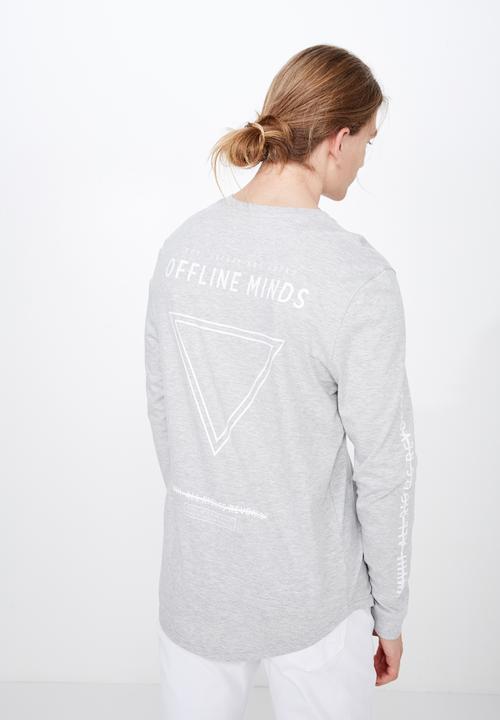 Factorie - Curved graphic tee - grey