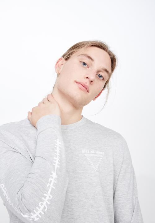 Factorie - Curved graphic tee - grey