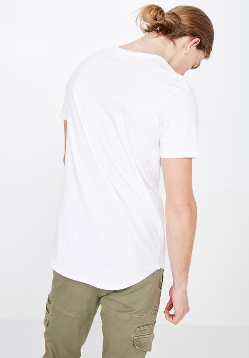 Factorie - Curved hem graphic tee - white 