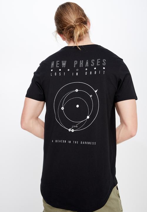 Factorie - Curved hem graphic tee - black