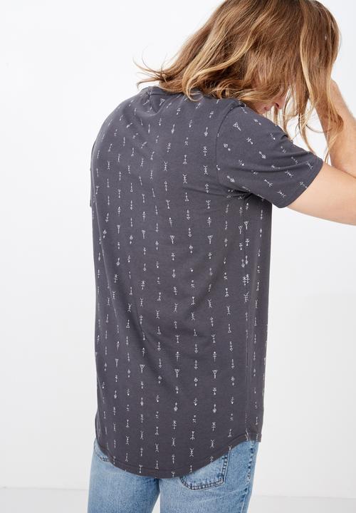 Factorie - Curved hem graphic tee  - multi