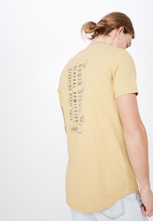 Factorie - Curved hem graphic tee  - yellow