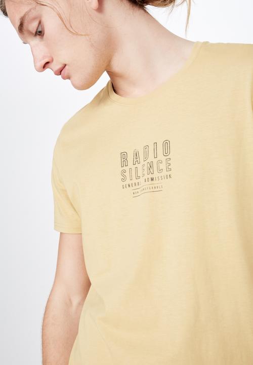 Factorie - Curved hem graphic tee  - yellow