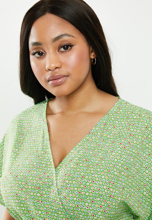 Glamorous - Curve wrap jumpsuit- green