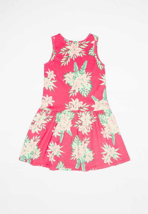 Bee Loop - Single jersey dress - pink & green